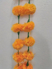 Artificial Marigold Fluffy Flower Garland For Decoration