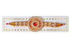 Bandhan Stone Rakhi  With Motichur laddoos