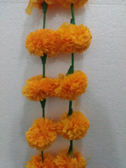 Artificial Marigold Fluffy Flower Garland For Decoration